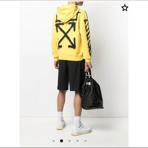 Off-White Yellow Spray Marker Slim-Fit Hoodie